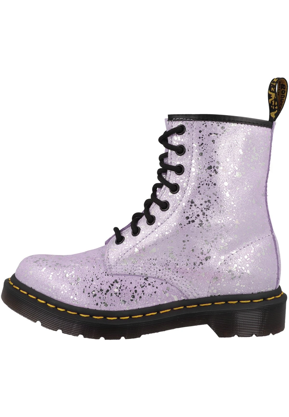 Dr. Martens Bottines À Plateau - Lilac Metallic Paint Splatter 3 Dr. Martens Bottines À Plateau - Lilac Metallic Paint Splatter