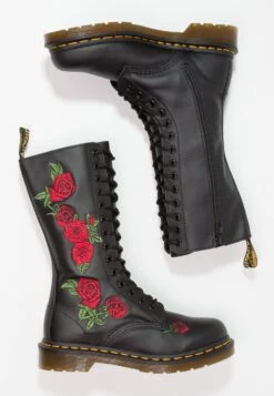 Dr. Martens Vonda 14 Eye Boot - Bottes À Lacets - Black/Rose -Dr. Martens Soldes Boutique 6aa4aa0549c14f608e2adcfedb3a66e3