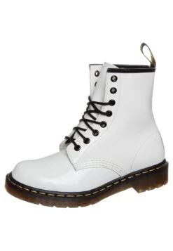 Dr. Martens Original "1460 Black Paytent" - Bottines À Lacets - White Patent