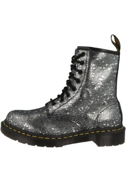 Dr. Martens Bottines À Plateau - Black Metallic Paint Splatter